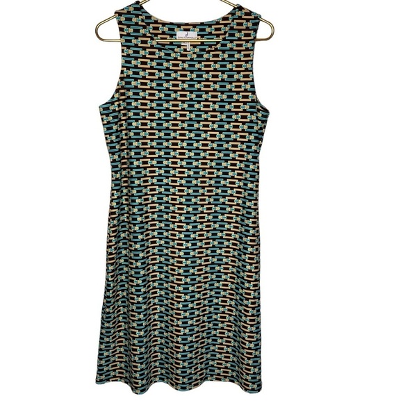 Jude Connally Beth Linked Chain Sleeveless Sheath Dress L Multicolor Flattering - Picture 8 of 13